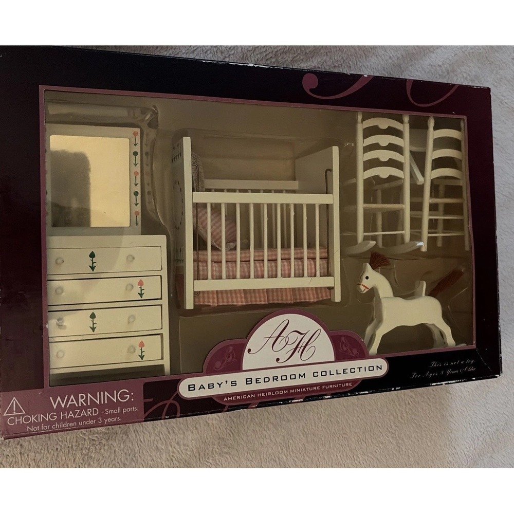 American Heritage Miniature Furniture Baby's Bedroom Collection Dollhouse